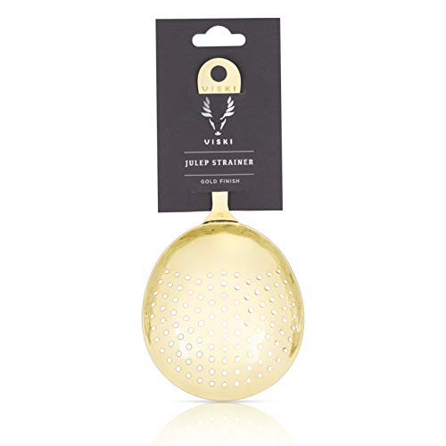 Pure 304 Steel Julep Strainer by Viski Pack of 12 Polished Gold