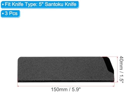 3-Piece Santoku Knife Guards Black