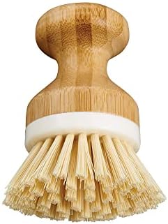 HIC Kitchen Bamboo Vegetable Scrubber with BPA-Free Bristles and Non-Scratch Surface