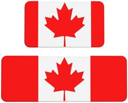 Canadian Flag Print Kitchen Mats 2 Sets Non-Slip 1