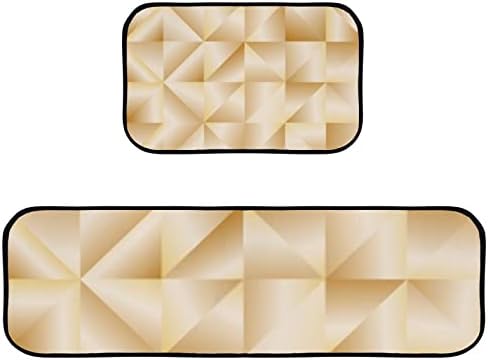 Sleek Geometric Anti Fatigue Mat Set for Kitchen