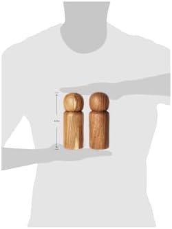 Simple Modern Acacia Wood Manual Refillable Salt Pepper Set