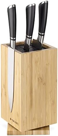 Navaris Bamboo Kitchen Knife Block