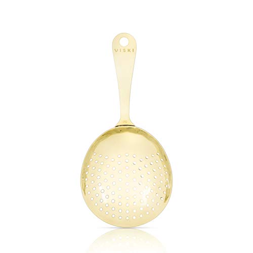 Pure 304 Steel Julep Strainer by Viski Pack of 12 Polished Gold