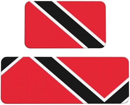 JxWCher Flag of Trinidad and Tobago Print Kitchen Mats 2 Sets 1
