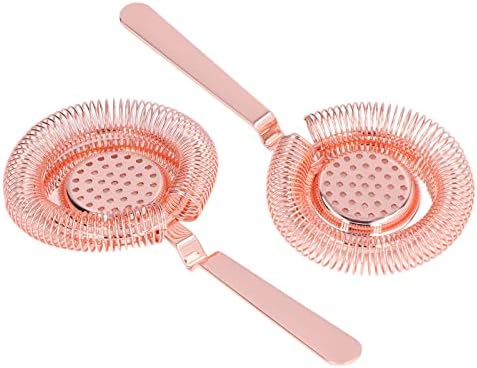 Professional Stella Steel Cocktail Strainer for Bartending Rose Gold