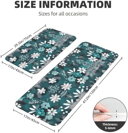 Two-Piece Multi-Purpose Anti-Fatigue Kitchen Mats Comfortable Non-Slip Durable