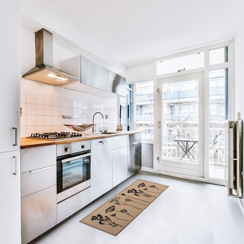 Elegant Wool Effect Kitchen Mat Runner Rug