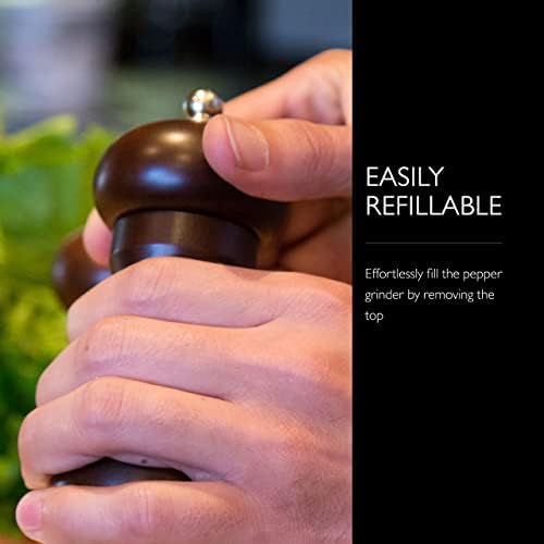 Cole Mason Capstan wood Pepper Grinder - Black 65 inch Precision Mechanism