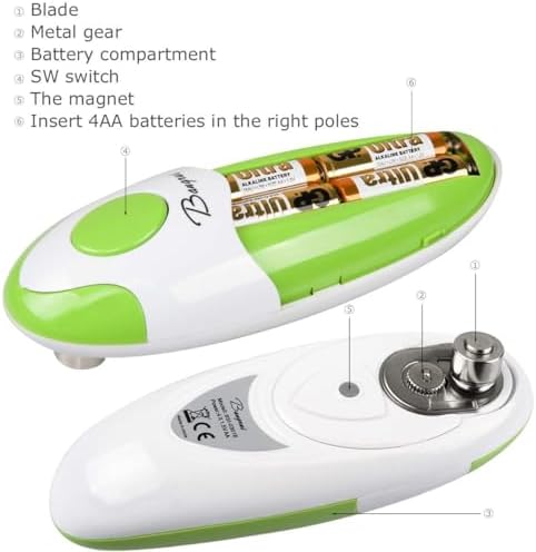 Bangrui Professional Electric Can Opener Smooth Operation Safe Use Left-Handed Arthritis-Friendly