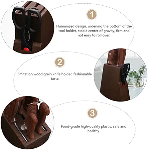 UPKOCHSturdyUniversalBrownWood Knife Block