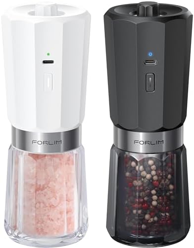 FORLIM 2-Speed Electric Salt and Pepper Grinder Set