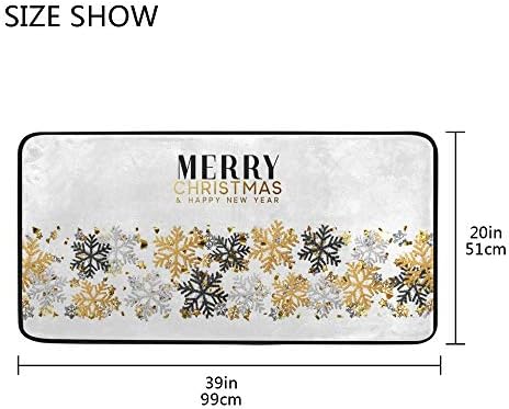 Rashu Kitchen Rug Mat Anti Fatigue Christmas Background Anti Fatigue Matte Rug 2039