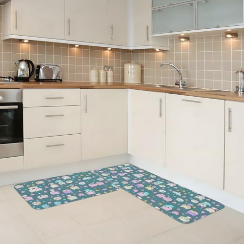 Cute Comfy Fox Kitchen Mat 2-Pack