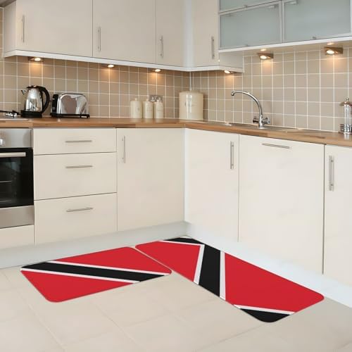 JxWCher Flag of Trinidad and Tobago Print Kitchen Mats 2 Sets 1