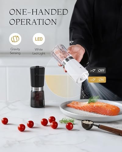 FORLIM 2-Speed Electric Salt and Pepper Grinder Set