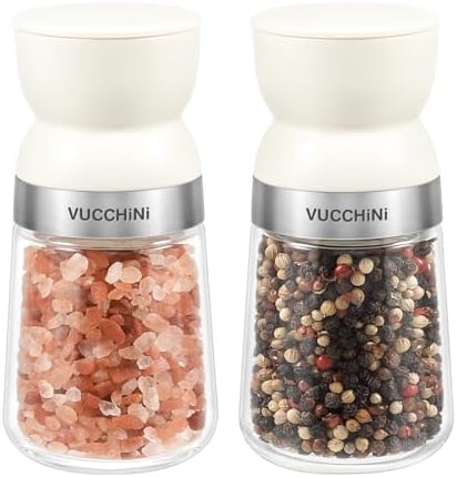 VUCCHINI Salt Pepper Grinder Set - Adjustable Coarseness