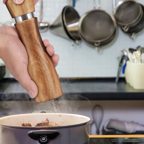 RVEFOT 4-Piece Acacia Wood Salt Pepper Grinders