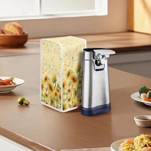 Oamsistay Sunflower Note Can Opener Covers - Machine Washable Dust Proof Small Appliance Cover