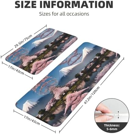 Mt Fuji in Early Spring Print Kitchen Mats Set