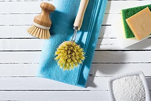 HIC Kitchen Bamboo Vegetable Scrubber with BPA-Free Bristles and Non-Scratch Surface
