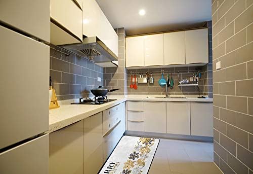 Rashu Kitchen Rug Mat Anti Fatigue Christmas Background Anti Fatigue Matte Rug 2039
