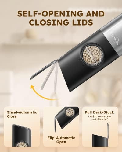 Gravity Electric Salt and Pepper grinder Set with USB Rechargeable Function