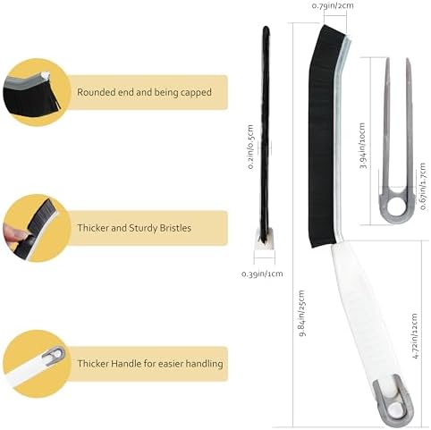 AHUIFT 2-Piece Crevice Cleaning Brush Set Durable for Tight Spaces