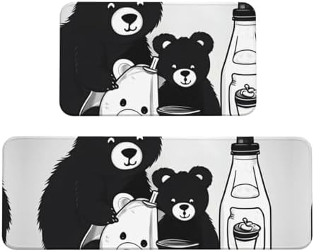 JxWCherCute Milk Bottle Bear Floor Mat