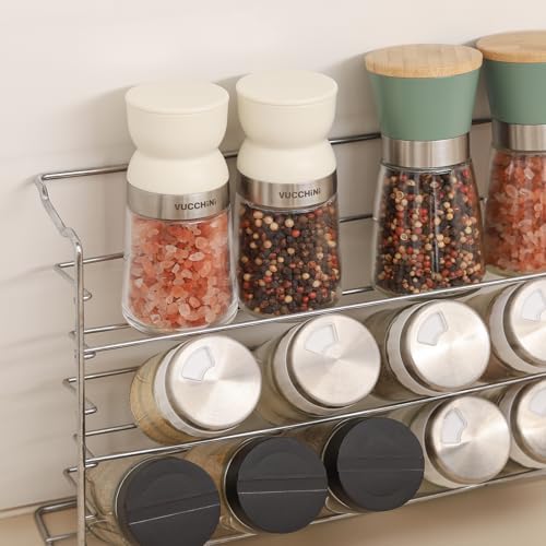 VUCCHINI Salt Pepper Grinder Set - Adjustable Coarseness