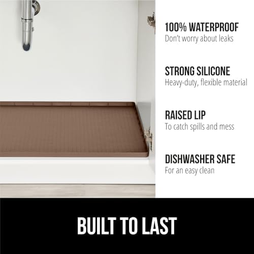 Gorilla Grip Silicone Under Sink Mat Magnetic Knife Holder Waterproof Stainless Steel