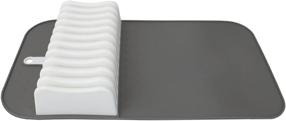 Perfect for Storage 11 Slot Knife Mat GreyWhite