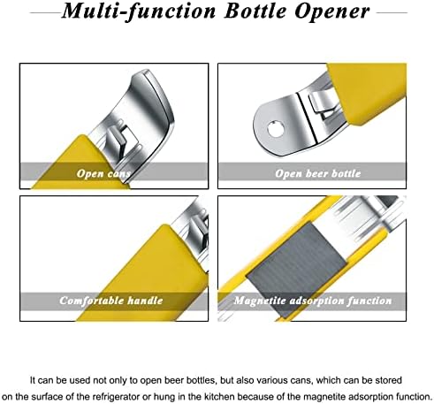 3-Piece Magnetic Bottle Can Opener Yellow