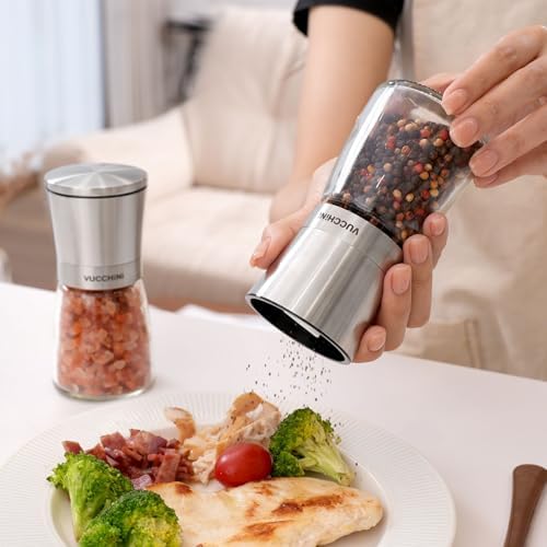 Adjustable Stainless Steel Salt Pepper Mill Set