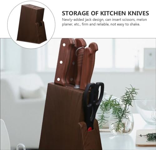 UPKOCHSturdyUniversalBrownWood Knife Block