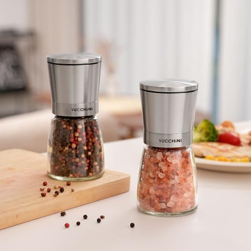 Adjustable Stainless Steel Salt Pepper Mill Set