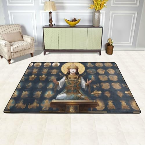 HYTTER Statue of God Flannel Water Absorb Mat 72x48 inch