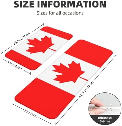 Canadian Flag Print Kitchen Mats 2 Sets Non-Slip 1