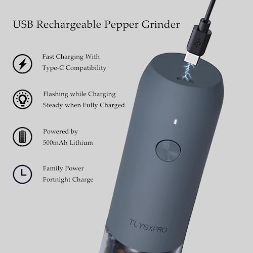 Electric Salt Pepper Mill Set with USB Rechargeable