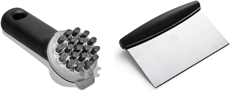 Oxo Good Grips Cast Iron Brush Stainless Steel Scraper Chopper Bundle