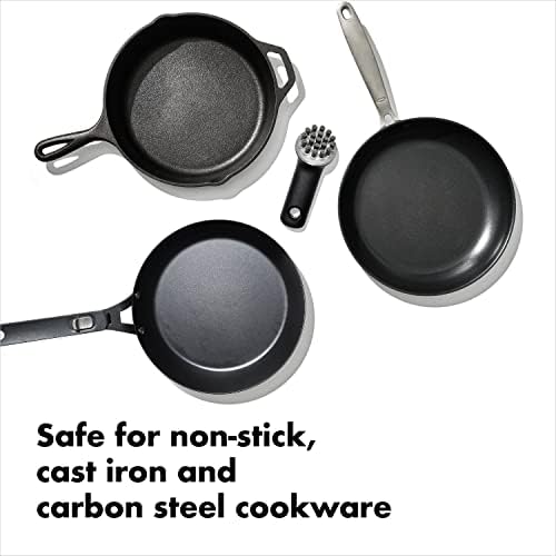 Oxo Good Grips Cast Iron Brush Stainless Steel Scraper Chopper Bundle