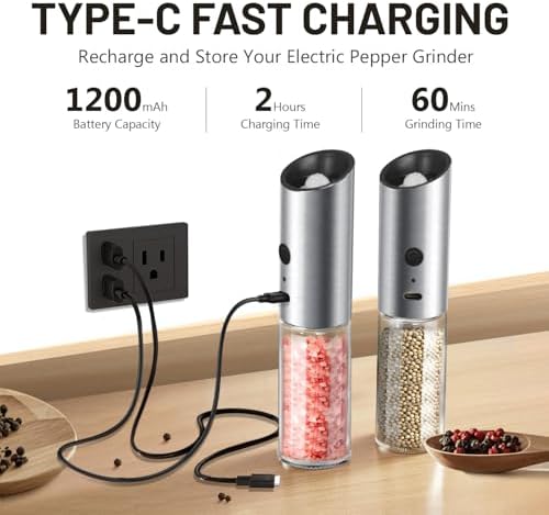 Gravity Electric Salt Pepper Grinder Set