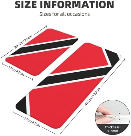 JxWCher Flag of Trinidad and Tobago Print Kitchen Mats 2 Sets 1