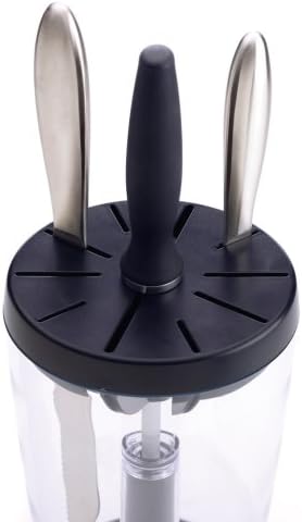Progressive International Rotary Knife Holder w10 Knives Steel Sharpener
