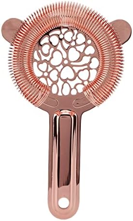 Stainless Steel Cocktail Strainer wRose Gold Pro Bartender Choice