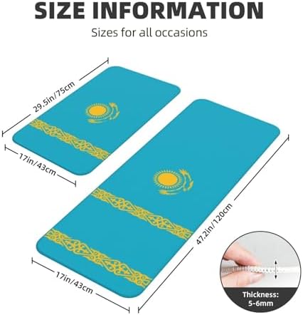 Premium Kazakhstan Flag Kitchen Mats Set