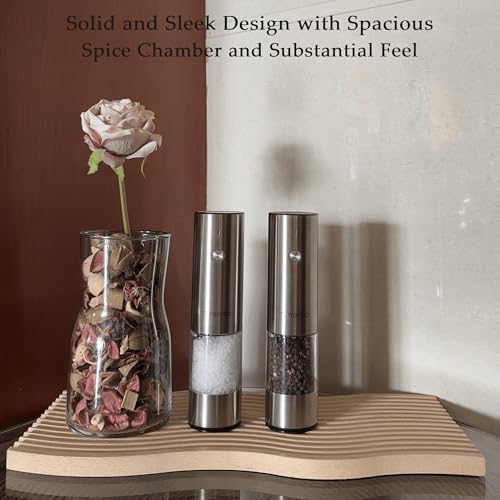 Quicky Electric Salt and Pepper Grinder Set Stainless Steel USB Rechargeable Highlighting Features