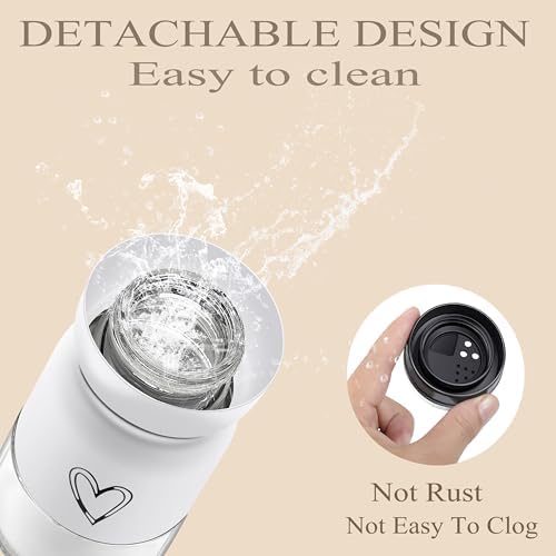 Adjustable Stainless Steel Salt and Pepper Shakers Set with Heart Pattern Design