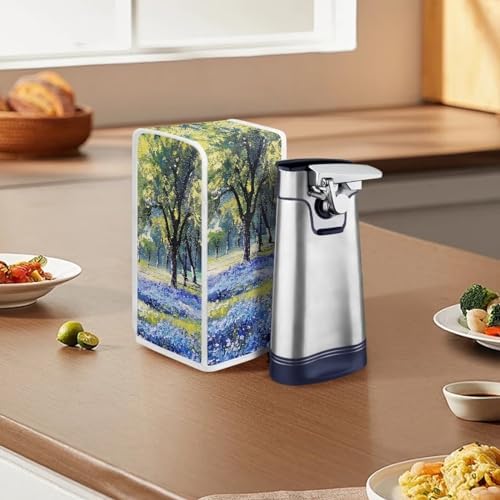 ZOUTAIRONG Blue Flower Park Can Opener Cover - Durable and Waterproof