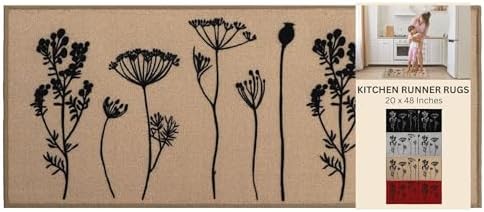 Elegant Wool Effect Kitchen Mat Runner Rug